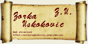 Zorka Uskoković vizit kartica